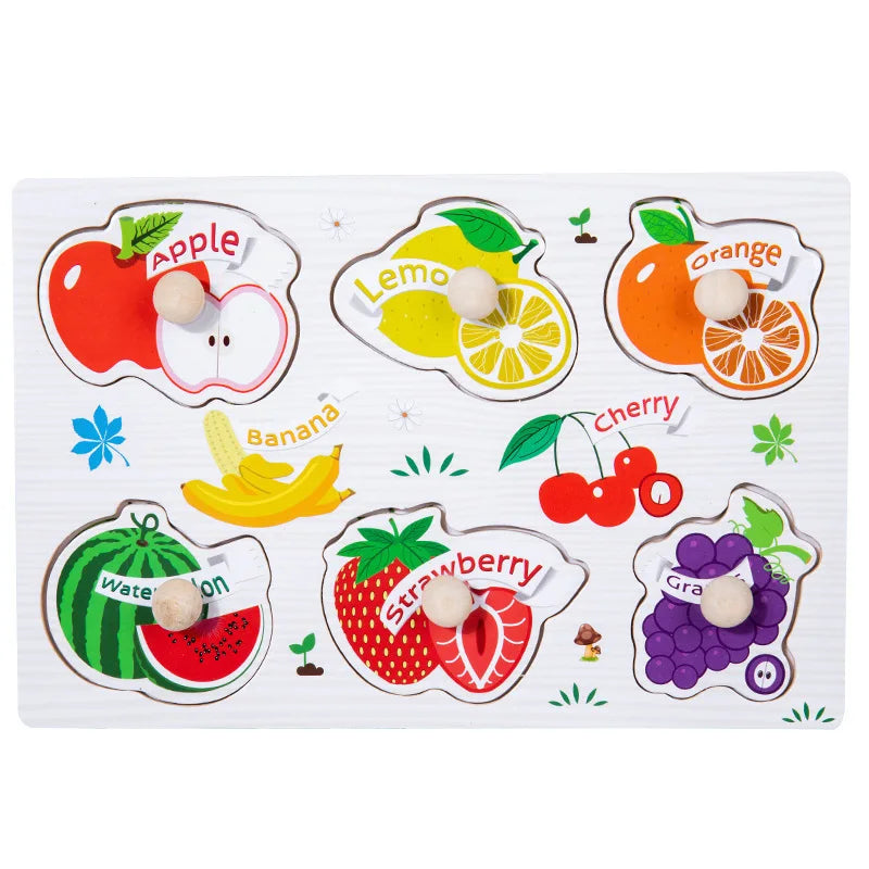 Tropical fruits themed wood block puzzle featuring numbers puzzle