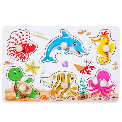 Under sea themed wood block puzzle featuring animals puzzle game